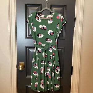 Boden Floral Green Dress size 10
